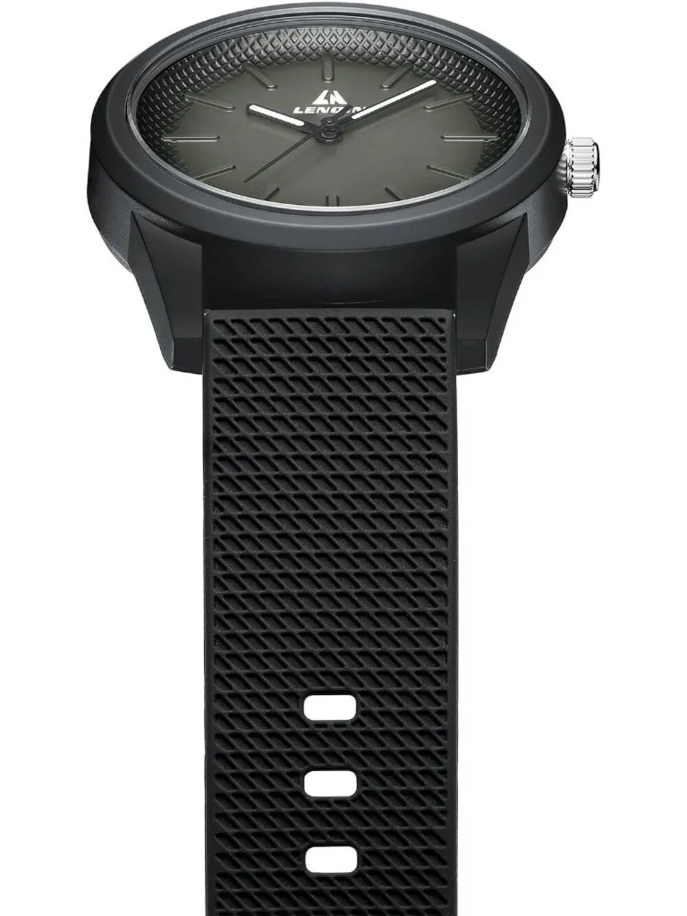 Men's All Black Classic Waterproof Rubber Buckle Analog Quartz Luxury Watch